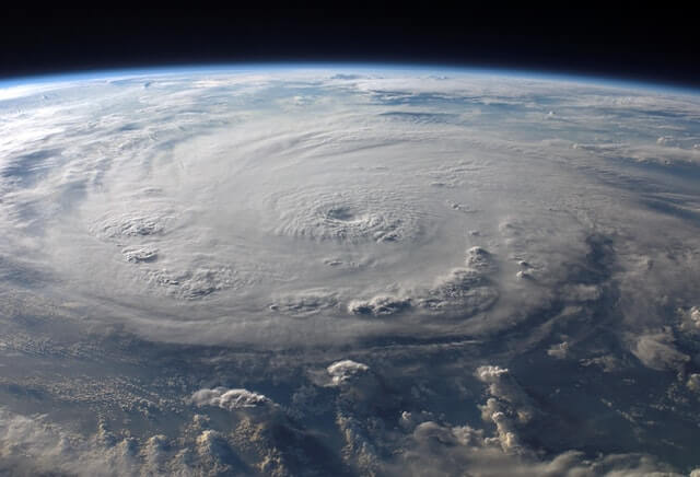 hurricane damage picture from outer space